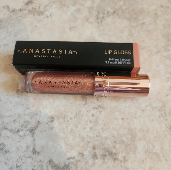 Two (2) Anastasia Beverly Hills Lip Gloss Amber Sparkle 3.1 Ml Mini - Picture 3 of 4
